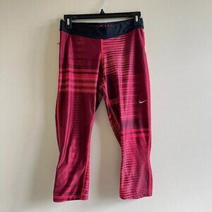 Nike Dri-Fit Women's Running Leggings 457089, Active Capris‎ Red Size M